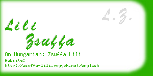 lili zsuffa business card